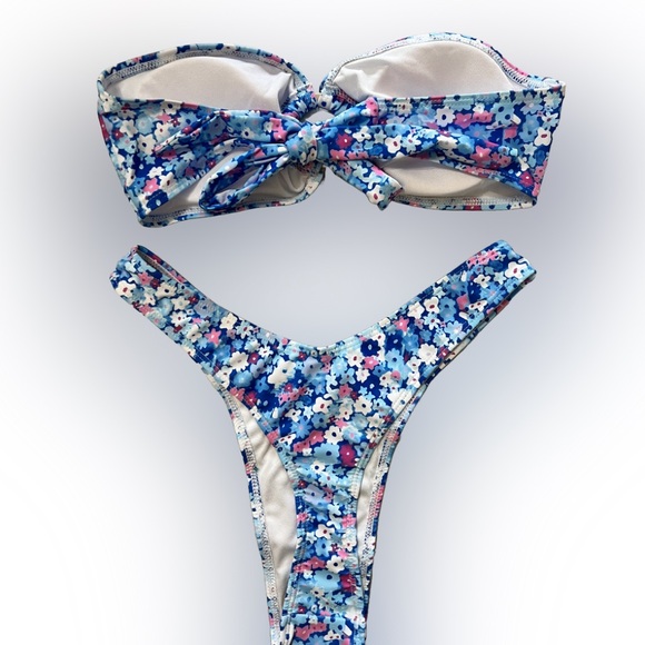Floral Bandeau High Cut Thong Bikini Set - Picture 4 of 8